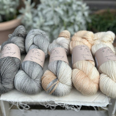 Five colour hand dyed Rosedale 4ply yarn pack - Neutrals