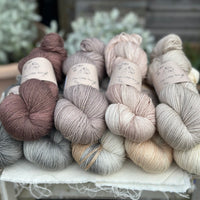 Nine colour hand dyed Rosedale 4ply yarn pack - All The Neutrals