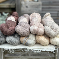 Nine colour hand dyed Rosedale 4ply yarn pack - All The Neutrals