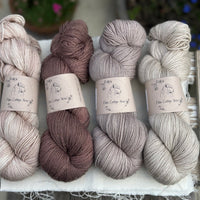 Four colour hand dyed Rosedale 4ply weight yarn pack - Browns