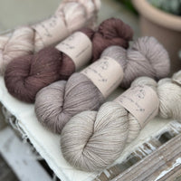 Four colour hand dyed Rosedale 4ply weight yarn pack - Browns
