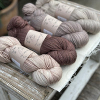 Four colour hand dyed Rosedale 4ply weight yarn pack - Browns