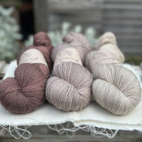 Three colour hand dyed Rosedale 4ply yarn pack - Browns