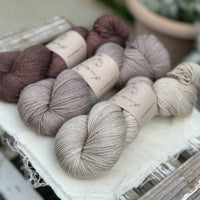 Three colour hand dyed Rosedale 4ply yarn pack - Browns