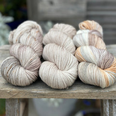 Three colour hand dyed Brimham 4ply weight yarn pack - Browns