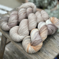 Three colour hand dyed Brimham 4ply weight yarn pack - Browns
