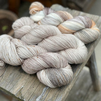 Three colour hand dyed Brimham 4ply weight yarn pack - Browns