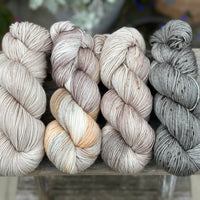 Four colour hand dyed Brimham 4ply weight yarn pack - Neutrals