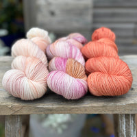 Three colour hand dyed Brimham 4ply weight yarn pack - Warm Florals