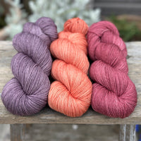 Three colour hand dyed Brimham 4ply weight yarn pack - Warm Summer