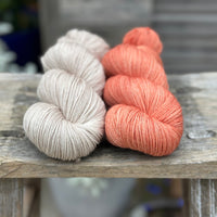 Skein pair: hand dyed Brimham 4ply yarn - Stone and Bog Myrtle