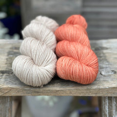 Skein pair: hand dyed Brimham 4ply yarn - Stone and Bog Myrtle