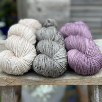 Three colour hand dyed Brimham 4ply weight yarn pack - Thunder Storm