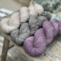 Three colour hand dyed Brimham 4ply weight yarn pack - Thunder Storm