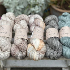 Five colour hand dyed Brimham 4ply yarn pack - Browns and Slate