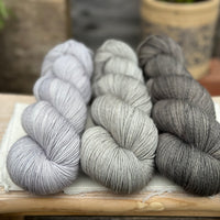 Three colour Brimham Bio Fingering weight yarn pack - Greys