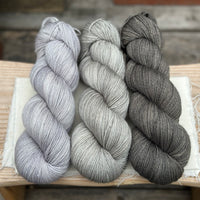 Three colour Brimham Bio Fingering weight yarn pack - Greys