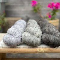 Three colour Brimham Bio Fingering weight yarn pack - Greys