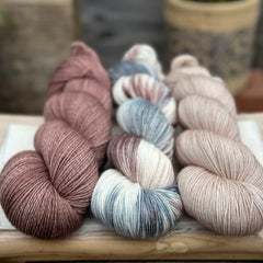 Three colour Brimham Bio Fingering weight yarn pack - Rock Pool