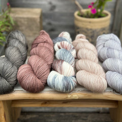 Five colour Brimham Bio Fingering weight yarn pack - Rock Pool Beach Vibes