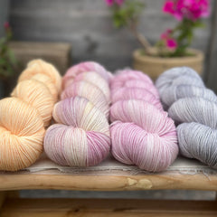 Four colour Brimham Bio Fingering weight yarn pack - Florals