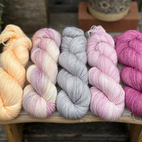 Five colour Brimham Bio Fingering weight yarn pack - Florals
