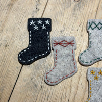 Christmas stocking wool felt embroidery kit