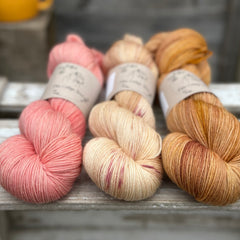 Three colour hand dyed Oakworth 4ply yarn pack - Florals