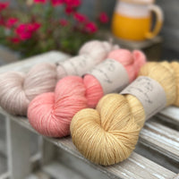Three colour hand dyed Oakworth 4ply yarn pack - Earthy Florals