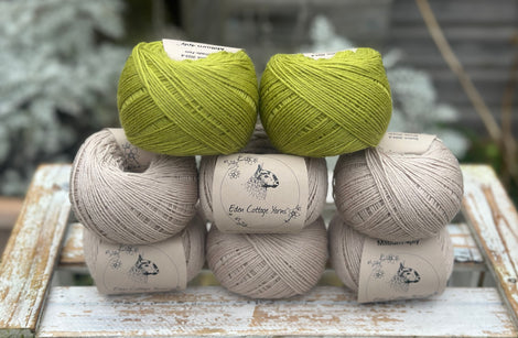 Ephra Shawl yarn pack in Milburn 4ply™️ (Wicker and Fern)