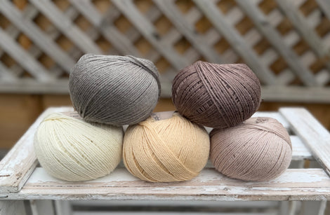 Five colour Milburn 4ply/fingering weight yarn pack -18 (250g)