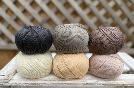 Six colour Milburn 4ply/fingering weight yarn pack - Neutrals (300g)