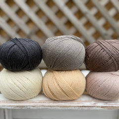 Six colour Milburn 4ply/fingering weight yarn pack - Neutrals (300g)