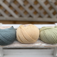 Three colour Milburn 4ply/fingering weight yarn pack - Vintage Greens (150g)