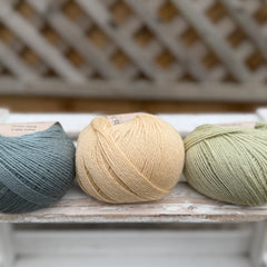 Three colour Milburn 4ply/fingering weight yarn pack - Vintage Greens (150g)