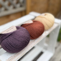 Three colour Milburn 4ply/fingering weight yarn pack - Elegance (150g)