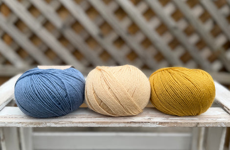 Three colour Milburn 4ply/fingering weight yarn pack - Beach Hut (150g)
