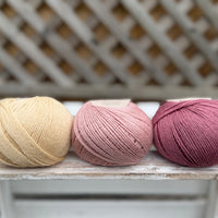 Three colour Milburn 4ply/fingering weight yarn pack - Pinks (150g)