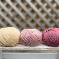 Three colour Milburn 4ply/fingering weight yarn pack - Pinks (150g)
