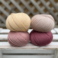 Four colour Milburn 4ply/fingering weight yarn pack - Soft Pinks (200g)