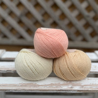 Three colour Milburn 4ply/fingering weight yarn pack - Peachy (150g)