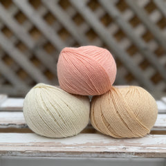 Three colour Milburn 4ply/fingering weight yarn pack - Peachy (150g)
