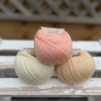 Three colour Milburn 4ply/fingering weight yarn pack - Peachy (150g)
