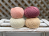 Four colour Milburn 4ply/fingering weight yarn pack - Peachy Pink (200g)
