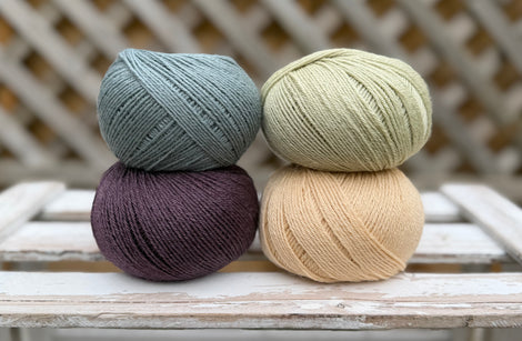 Four colour Milburn 4ply/fingering weight yarn pack - Hedgerow (200g)