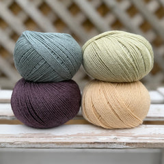 Four colour Milburn 4ply/fingering weight yarn pack - Hedgerow (200g)