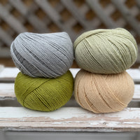 Four colour Milburn 4ply/fingering weight yarn pack - Cool Greens (200g)