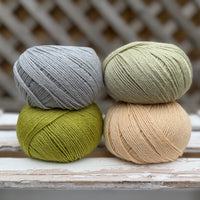 Four colour Milburn 4ply/fingering weight yarn pack - Cool Greens (200g)