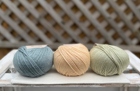 Three colour Milburn DK yarn pack - Vintage Greens (150g)