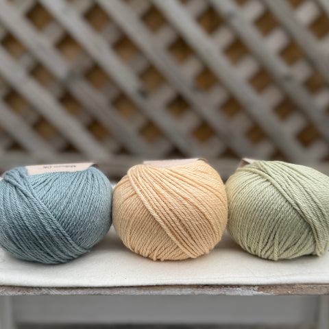 Three colour Milburn DK yarn pack - Vintage Greens (150g)